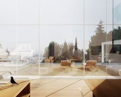House Box View in Barcelona, Spain // Imagen de interior de una casa con vistas a la ciudad arquitectura 3d exterior
